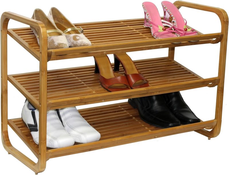 3-Tier Bamboo Shoe Rack, Brown